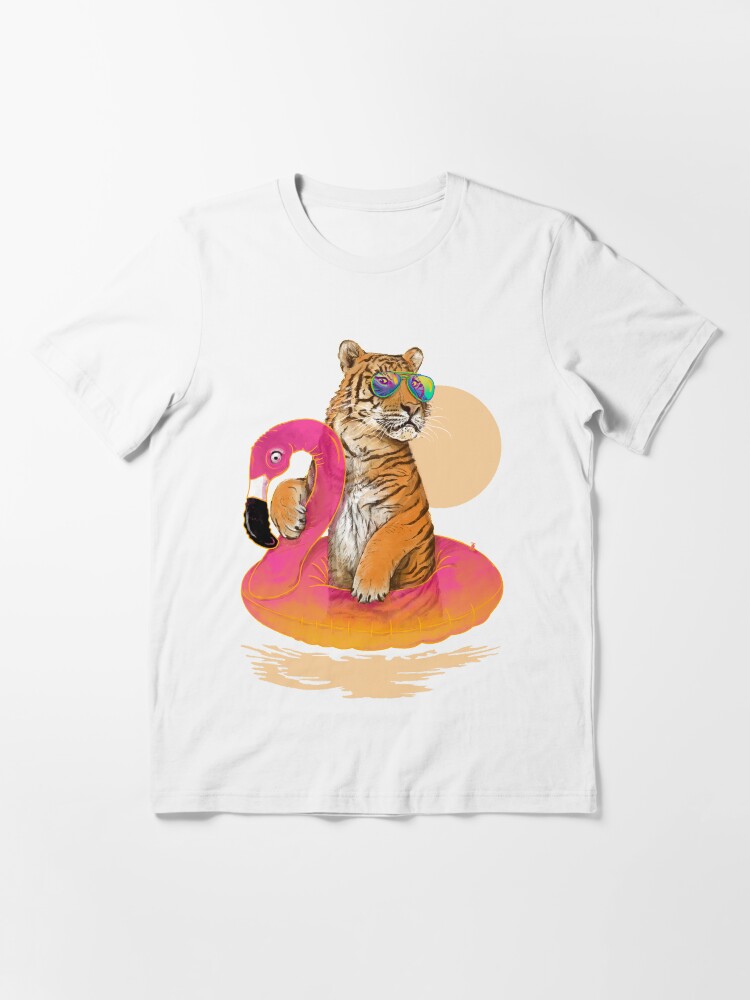 Alternate view of Chillin, Flamingo Tiger Essential T-Shirt