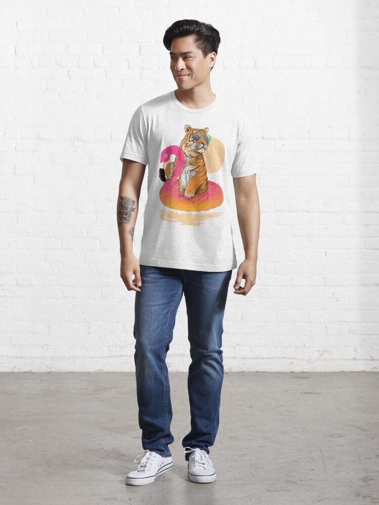 Alternate view of Chillin, Flamingo Tiger Essential T-Shirt