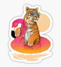 Pegatina Chillin, tigre flamenco