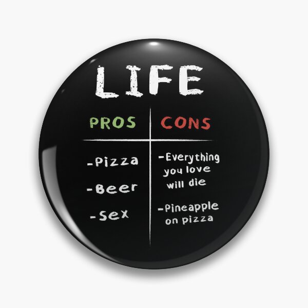 Item preview, Life pros and cons table designed and sold by VinagreShop.