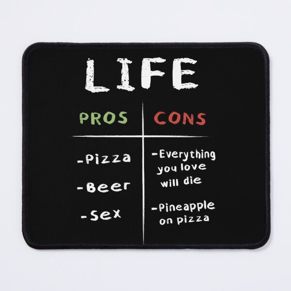Item preview, Life pros and cons table designed and sold by VinagreShop.