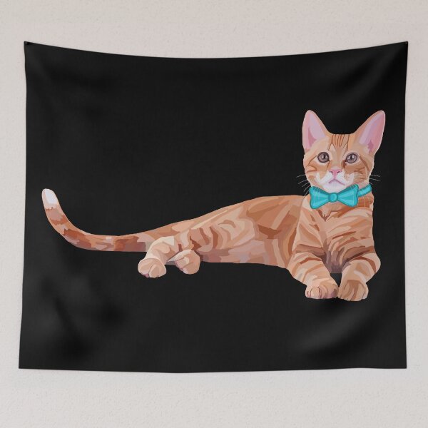 Item preview, Ginger Cat with Teal Bow Tie  designed and sold by Deborah Camp.