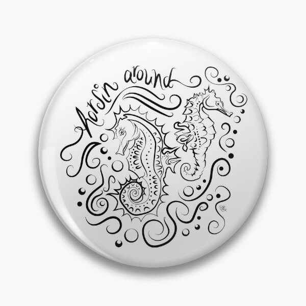 Item preview, Horsing around illustration | seahorse | horsin' around | Sea drawing designed and sold by NSoulliardArt.