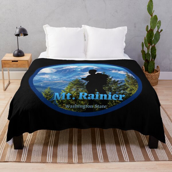 Item preview, Mt. Rainier in Washington State.  Circle round shape with male hiker. designed and sold by Kona Linda.