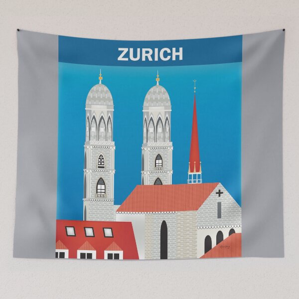 Item preview, Zurich, Switzerland - Skyline Illustration by Loose Petals designed and sold by LoosePetals.