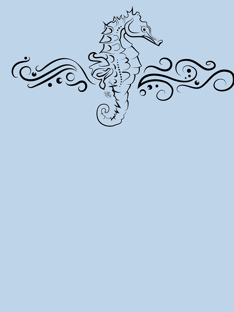 Thumbnail 7 of 7, Classic T-Shirt, Seahorse 2 | Digital illustration | seahorse | horsin' around | Sea drawing designed and sold by NSoulliardArt.