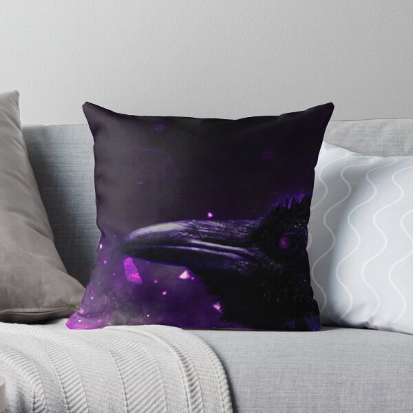 Purple Crow d1t Throw Pillow