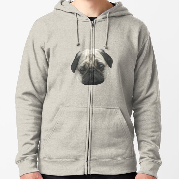 Pug Head Zipped Hoodie