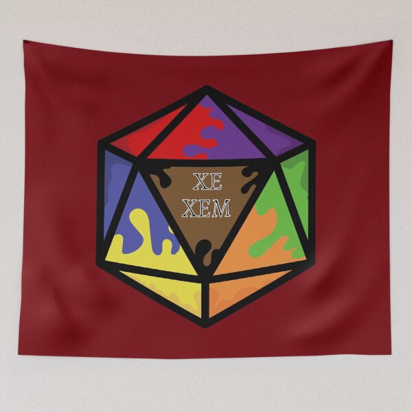 Item preview, Rainbow Pronoun Pride D20 Xe/Xem designed and sold by BiOurPride.