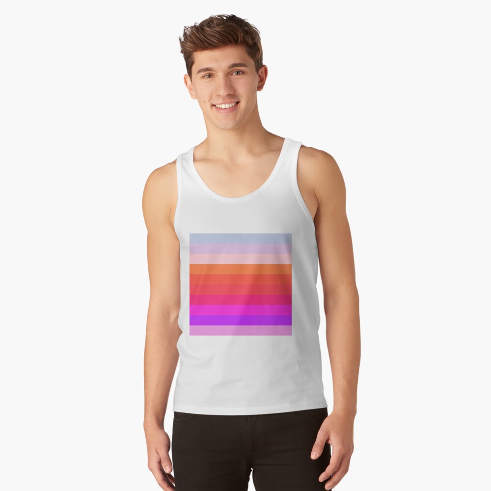Pink sunset stripes Tank Top