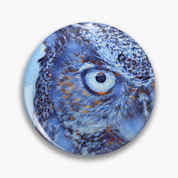 Item preview, Winter Snowfall Art Portrait Great Horned Owl Bird Face designed and sold by TheWildFlix.