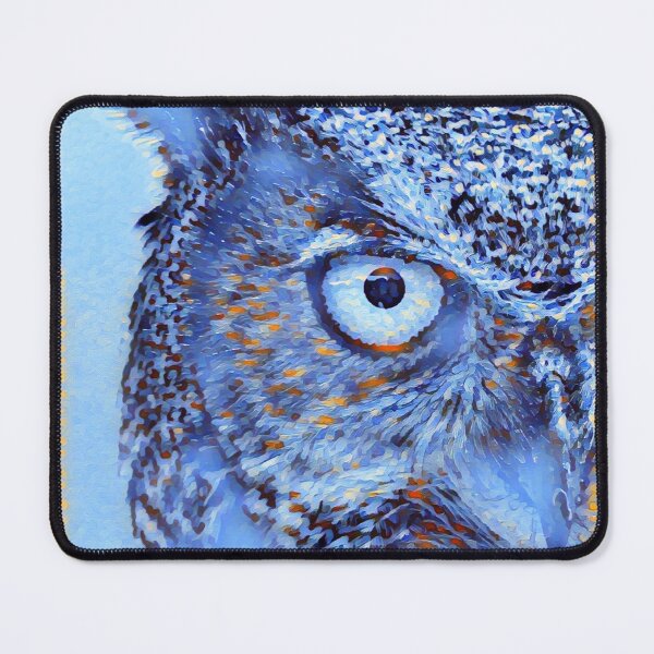 Item preview, Winter Snowfall Art Portrait Great Horned Owl Bird Face designed and sold by TheWildFlix.