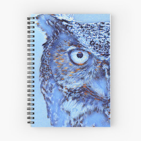 Item preview, Winter Snowfall Art Portrait Great Horned Owl Bird Face designed and sold by TheWildFlix.