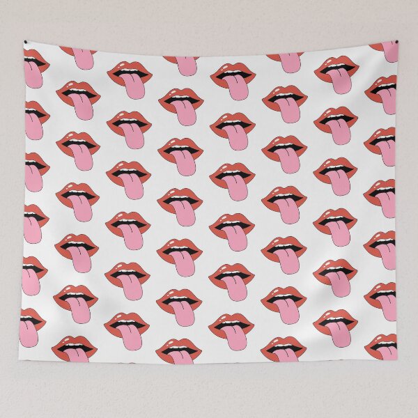 Item preview, Lips With Tongue Out Groovy Sticker 70s and 80s designed and sold by ElenaJoyDesign.