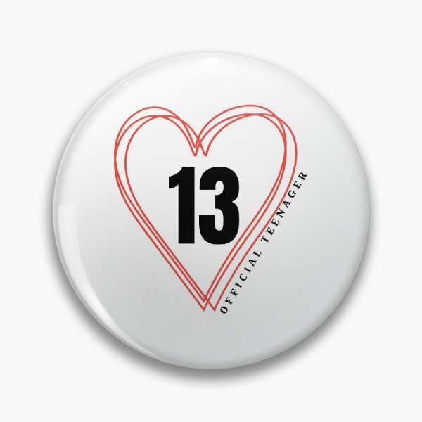 Aperçu de l'œuvre Joyeux 13e anniversaire - Heart 13 (adolescent officiel) créée et vendue par Oreo2020 Creations.