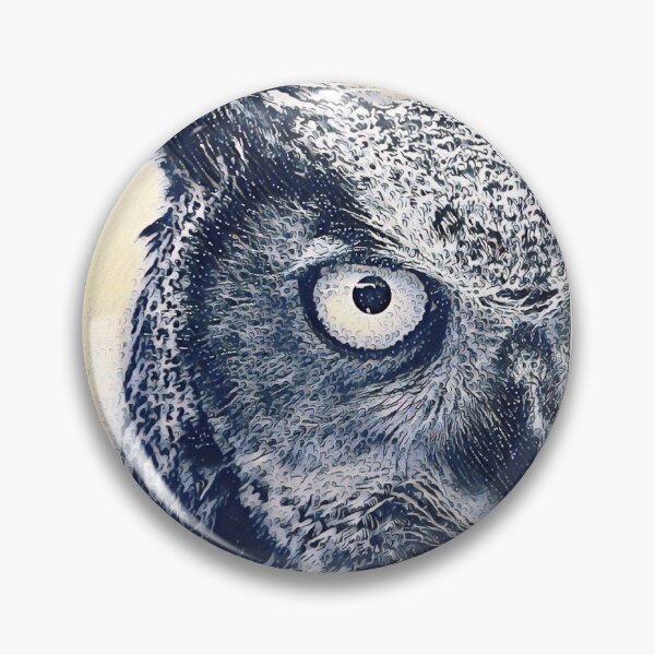 Item preview, Ocean Waves Art Portrait Great Horned Owl Bird Face designed and sold by TheWildFlix.