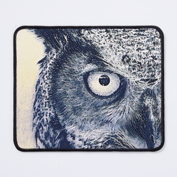 Item preview, Ocean Waves Art Portrait Great Horned Owl Bird Face designed and sold by TheWildFlix.