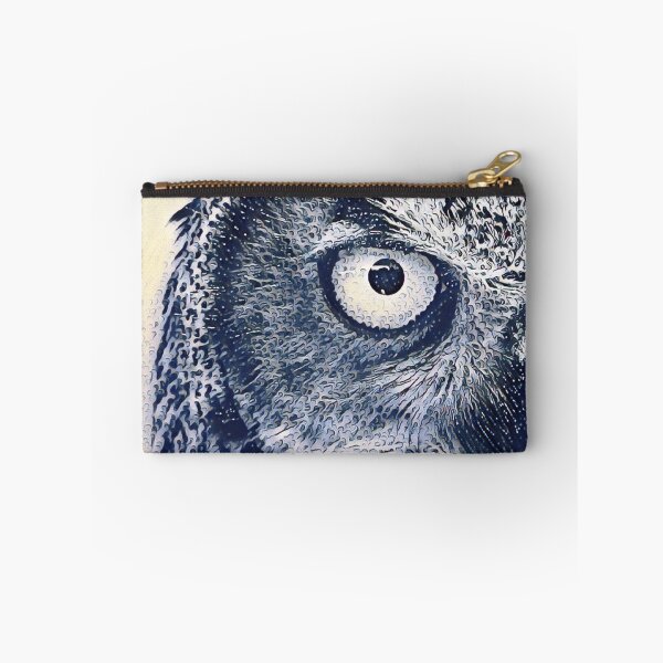 Item preview, Ocean Waves Art Portrait Great Horned Owl Bird Face designed and sold by TheWildFlix.