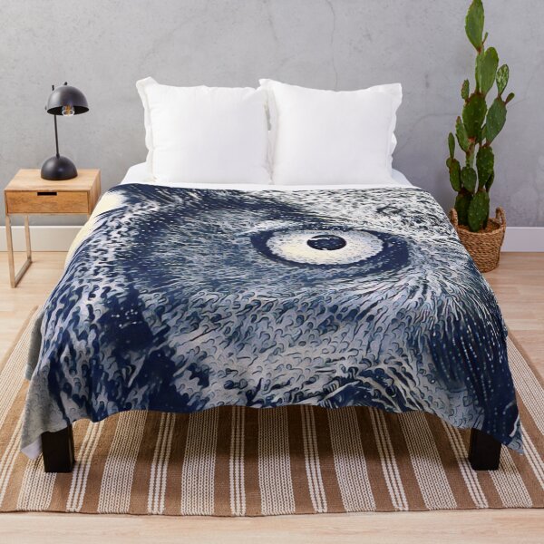Item preview, Ocean Waves Art Portrait Great Horned Owl Bird Face designed and sold by TheWildFlix.