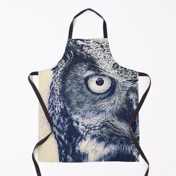 Item preview, Ocean Waves Art Portrait Great Horned Owl Bird Face designed and sold by TheWildFlix.
