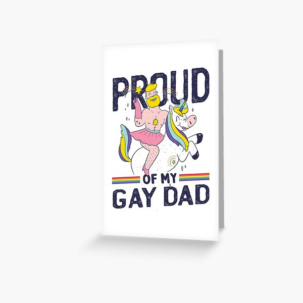 Item preview, Proud of My Gay Dad Unicorn Cartoon Art designed and sold by MrEddie10.