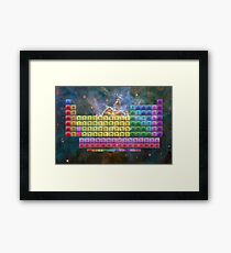 118 Element Color Periodic Table - Sterne und Nebel Gerahmtes Wandbild