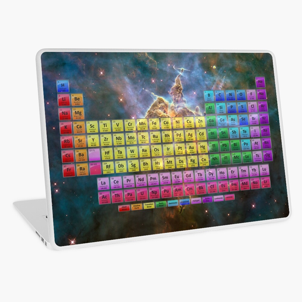 118 Element Color Periodic Table Stars And Nebula Laptop Skin For Sale By Sciencenotes 4930