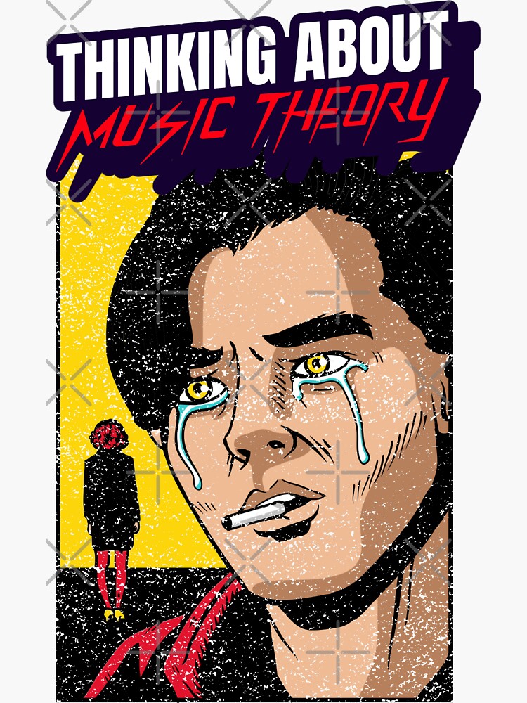 "Thinking About Music Theory" Sticker for Sale by SofiKimi Redbubble