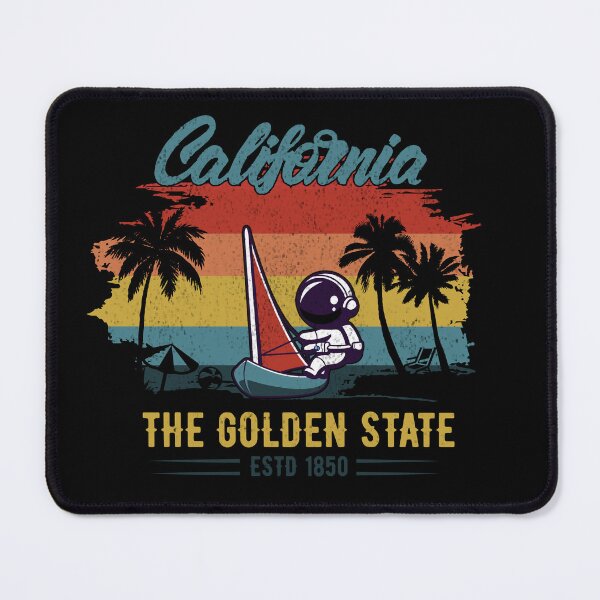 Item preview, California The Golden State retro inspired Astronaut T-Shirt designed and sold by illustramanshop.