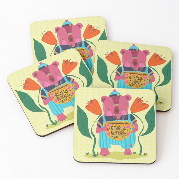 Item preview, Bearly Awake Need Coffee Cute Bear Illustration  designed and sold by Kathy Osborne Studio.