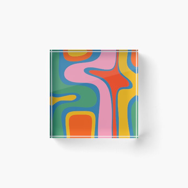 Item preview, Copacetic Colorful Retro Abstract Pattern in Rainbow Pop Colors designed and sold by kierkegaard.