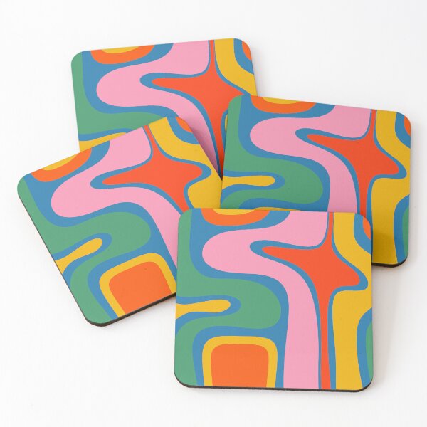 Item preview, Copacetic Colorful Retro Abstract Pattern in Rainbow Pop Colors designed and sold by kierkegaard.