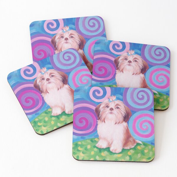 Item preview, Cute Shih Tzu Art (Pink Purple) designed and sold by studioaegis326.