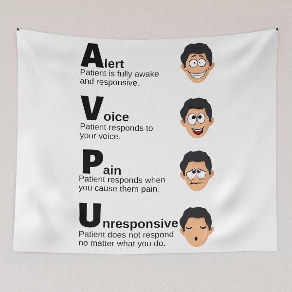 Item preview, AVPU medical mnemonic: Alert Voice Pain Unresponsive designed and sold by Caregiverology.
