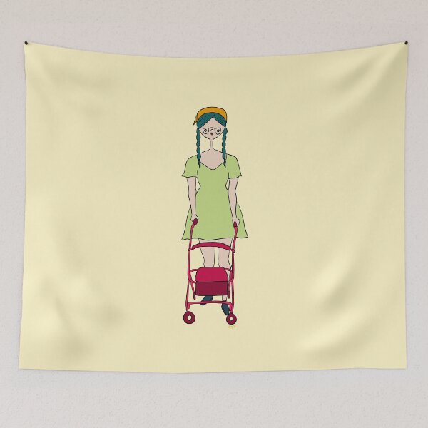 Item preview, Cute Girl With Rollator (yellow) designed and sold by misslovelymess.