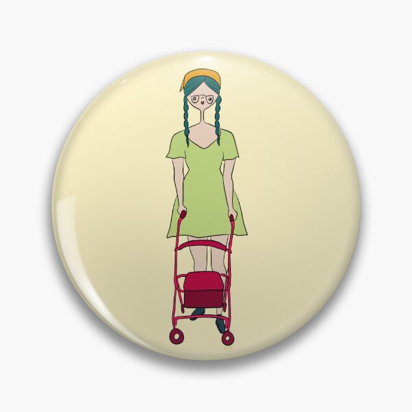 Item preview, Cute Girl With Rollator (yellow) designed and sold by misslovelymess.
