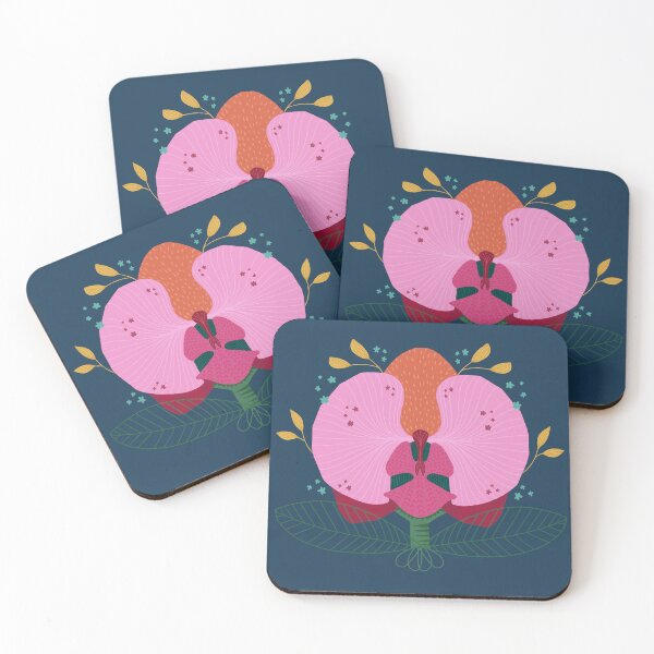 Item preview, Pink and Orange Abstract Orchid designed and sold by Kathy Osborne Studio.