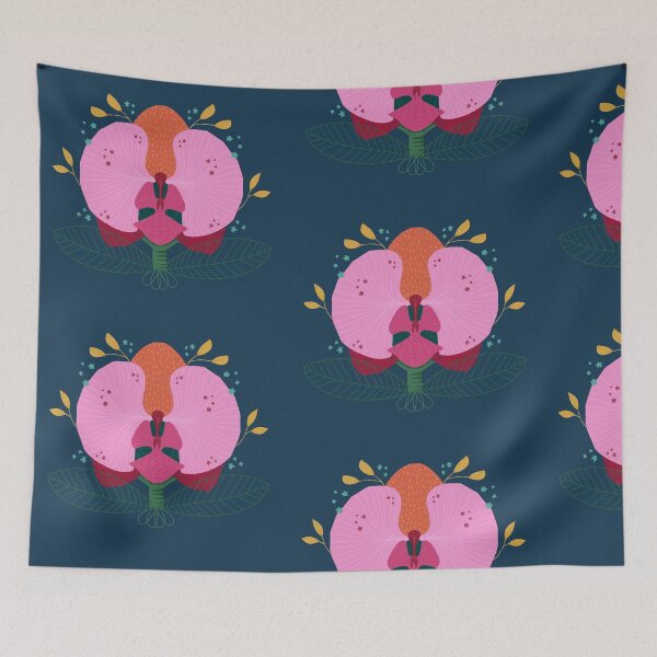 Item preview, Pink and Orange Abstract Orchid designed and sold by Kathy Osborne Studio.