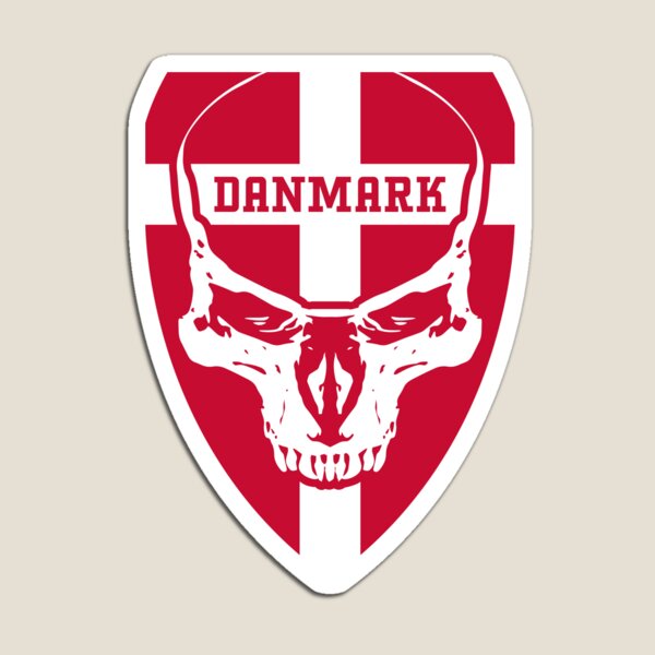 Denmark skull Flag Magnet