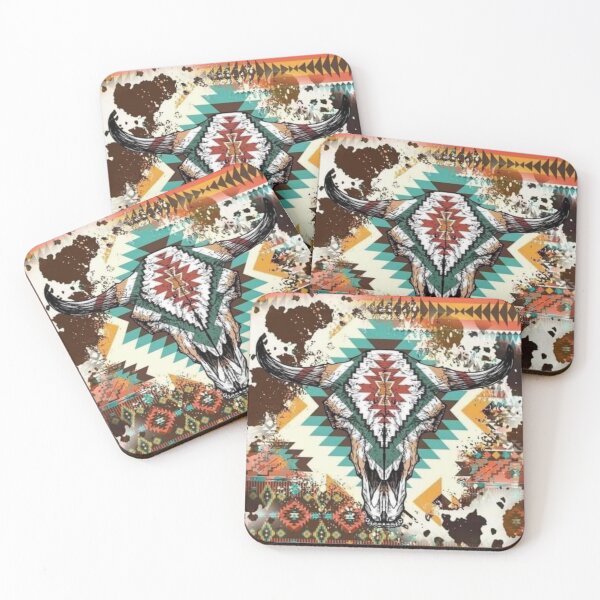 Item preview, Aztec Cow Print Bull Skull  designed and sold by Dana  Burke.