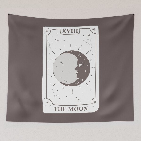 Item preview, The Moon Minimalist Tarot Card Illustration designed and sold by Freshfroot.