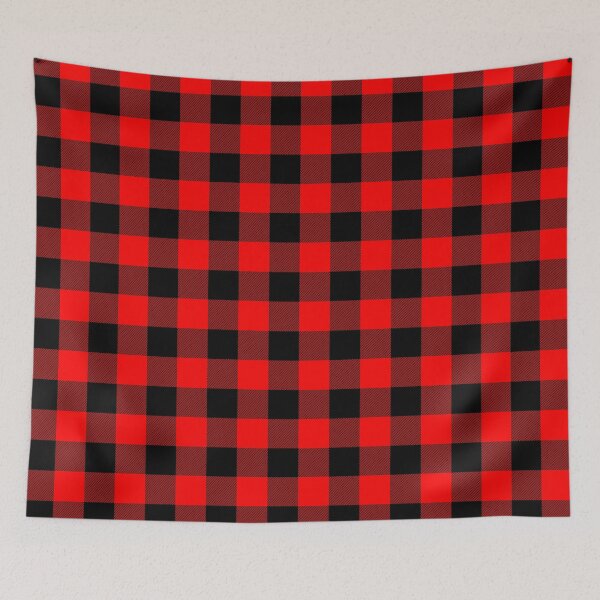 Item preview, Classic Dark Red and Black Lumberjack Buffalo Plaid Fabric designed and sold by podartist.