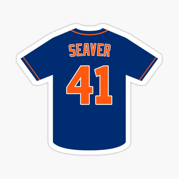 Men's New York Mets #41 Tom Seaver Authentic White/Blue Strip