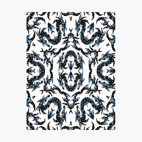Item preview, Turquoise And Black Metallic Mythical Dragon Chinoiserie  designed and sold by DesignLust.