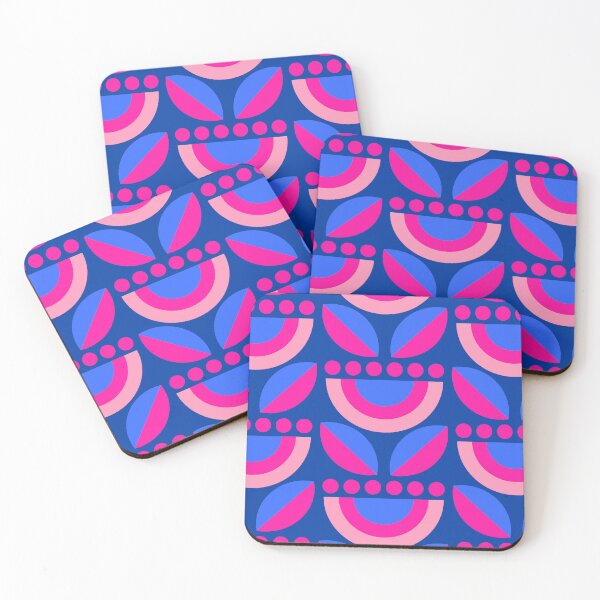 Item preview, Minimalist Floral in Blue + Pink designed and sold by latheandquill.