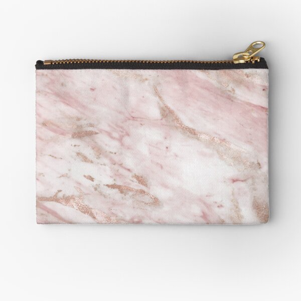 Pink marble - rose gold accents Zipper Pouch