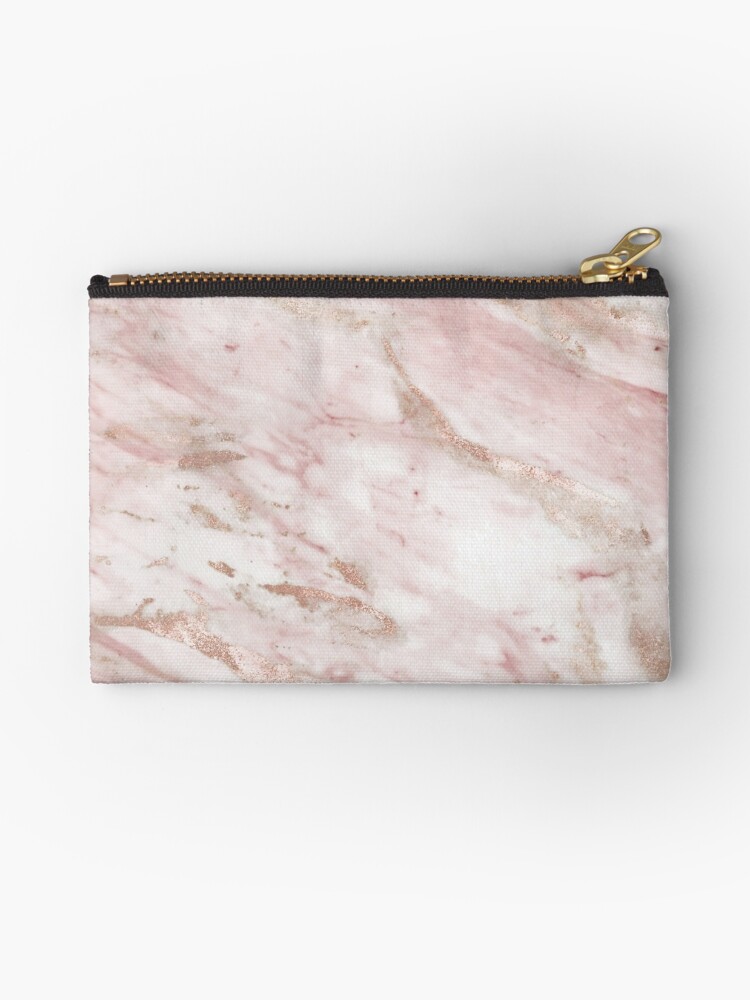 Marble Zipper Coin Purse - Pink