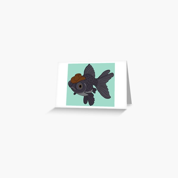 Black Moor Goldfish Greeting Card for Sale by mcm653
