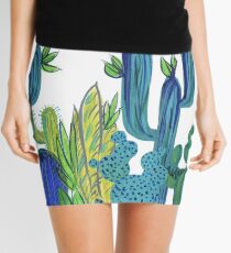 EmmaJonesArt Blue Cacti Mini Skirt