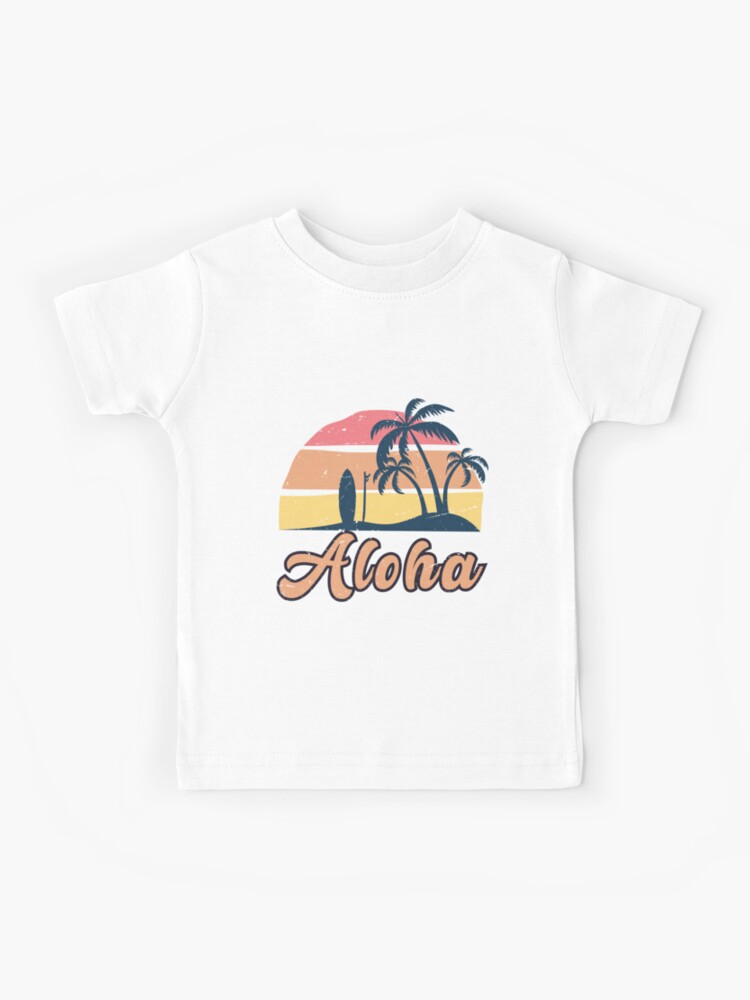 Aloha Hawaii Hawaiian For Boys Girls Palm Tree Surf